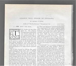 Seller image for Strange True Stories Of Louisiana, in Five Parts, Pre-Publication Serial Appearance, from Century Magazine for sale by Legacy Books II