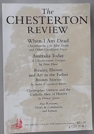 Bild des Verkufers fr Chesterton Review. Volume 24, No 3, 1998. zum Verkauf von Plurabelle Books Ltd