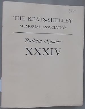 Bild des Verkufers fr The Keats - Shelley Memorial Association. Bulletin No 34. zum Verkauf von Plurabelle Books Ltd