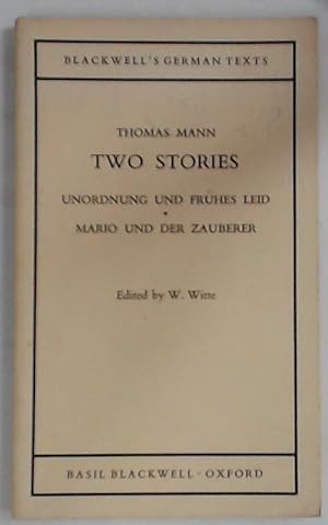 Imagen del vendedor de Two Stories. Unordnung und Frhes Leid. Novelle. Mario und Der Zauberer. a la venta por Plurabelle Books Ltd