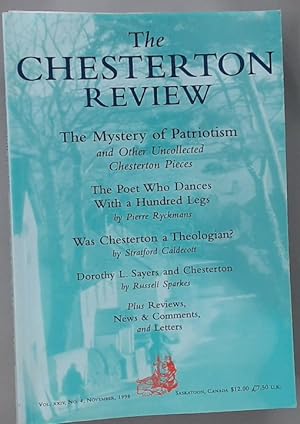 Bild des Verkufers fr Chesterton Review. Volume 24, No 4, 1998. zum Verkauf von Plurabelle Books Ltd