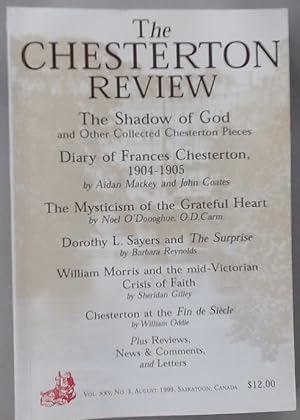 Bild des Verkufers fr Chesterton Review. Volume 25, No 3, 1999. zum Verkauf von Plurabelle Books Ltd
