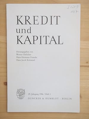 Seller image for Kredit und Kapital - 29. Jahrgang 1996 / Heft 1 [Einzelheft] for sale by Versandantiquariat Manuel Weiner