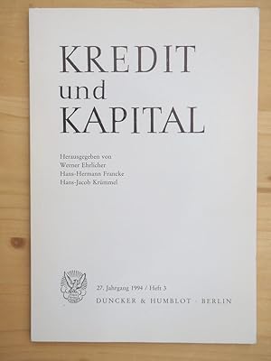 Seller image for Kredit und Kapital - 27. Jahrgang 1994 / Heft 3 [Einzelheft] for sale by Versandantiquariat Manuel Weiner