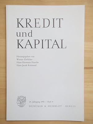 Seller image for Kredit und Kapital - 24. Jahrgang 1991 / Heft 4 [Einzelheft] for sale by Versandantiquariat Manuel Weiner