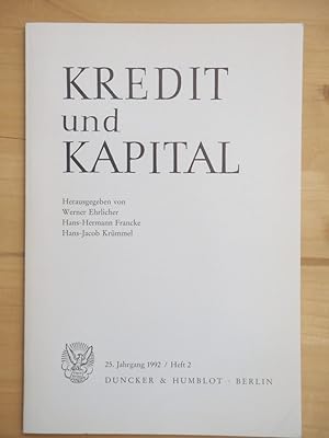 Seller image for Kredit und Kapital - 25. Jahrgang 1992 / Heft 2 [Einzelheft] for sale by Versandantiquariat Manuel Weiner