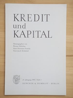 Immagine del venditore per Kredit und Kapital - 27. Jahrgang 1994 / Heft 1 [Einzelheft] venduto da Versandantiquariat Manuel Weiner