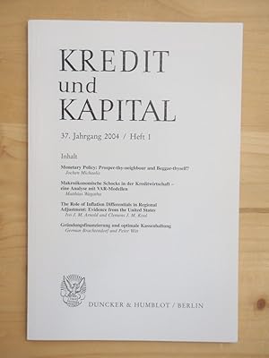 Seller image for Kredit und Kapital - 37. Jahrgang 2004 / Heft 1 [Einzelheft] for sale by Versandantiquariat Manuel Weiner
