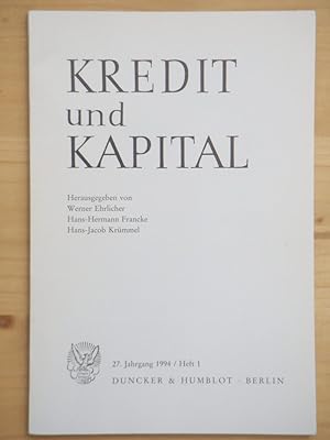 Seller image for Kredit und Kapital - 27. Jahrgang 1994 / Heft 1 [Einzelheft] for sale by Versandantiquariat Manuel Weiner