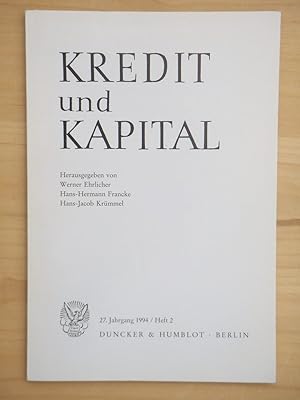 Seller image for Kredit und Kapital - 27. Jahrgang 1994 / Heft 2 [Einzelheft] for sale by Versandantiquariat Manuel Weiner