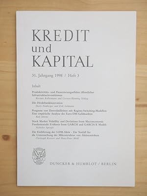 Seller image for Kredit und Kapital - 31. Jahrgang 1998 / Heft 3 [Einzelheft] for sale by Versandantiquariat Manuel Weiner