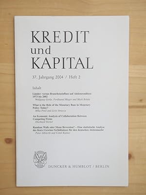 Seller image for Kredit und Kapital - 37. Jahrgang 2004 / Heft 2 [Einzelheft] for sale by Versandantiquariat Manuel Weiner