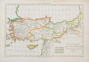 Image du vendeur pour Karte der Trkei mit dem Schwarzen Meer im Norden sowie Mittelmeer mit Zypern im Sden. Asiatische Trkei. mis en vente par Antiquariat Martin Barbian & Grund GbR