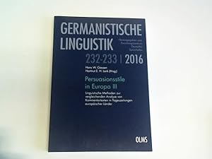 Persuasionsstile in Europa III: Linguistische Methoden zur vergleichenden Analyse von Kommentarte...