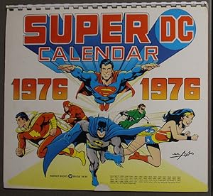 SUPER DC (comics) 1976 CALENDAR -- Legion Super-Heroes Superman, Flash, Secret Society of Super-V...