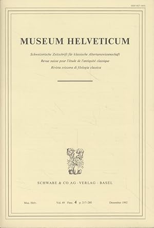 Immagine del venditore per Museum Heleveticum: Schweizerische Zeitschrift fr klassische Altertumswissenschaft. Vol. 49, Fasc. 4. venduto da Fundus-Online GbR Borkert Schwarz Zerfa