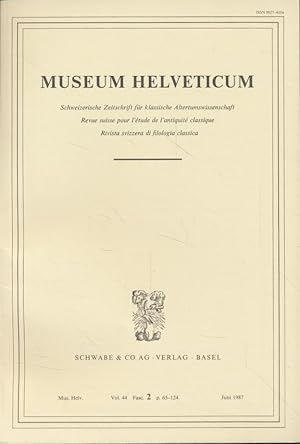 Immagine del venditore per Museum Heleveticum: Schweizerische Zeitschrift fr klassische Altertumswissenschaft. Vol. 44, Fasc. 2. venduto da Fundus-Online GbR Borkert Schwarz Zerfa