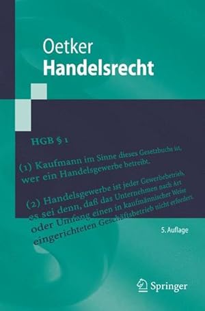 Seller image for Handelsrecht. Springer-Lehrbuch. for sale by Antiquariat Thomas Haker GmbH & Co. KG