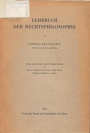 Seller image for Lehrbuhc der Rechtsphilosophie for sale by avelibro OHG