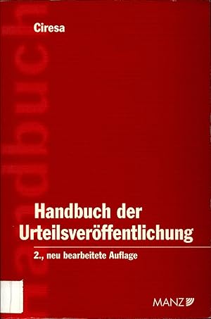 Immagine del venditore per Handbuch der Urteilsverffentlichung venduto da avelibro OHG