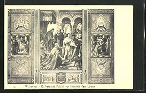 Bild des Verkufers fr Knstler-Ansichtskarte Goslar, Wislicenus, Barbarossas Fussfall vor Heinrich dem Lwen zum Verkauf von Bartko-Reher