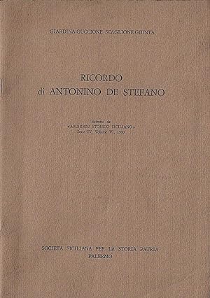 Seller image for Ricordo di Antonino De Stefano for sale by Biblioteca di Babele