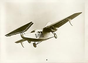 "Avion monoplan FOKKER-WULF à Hanworth" Photo de presse originale G. DEVRED Agence ROL Paris (1932)