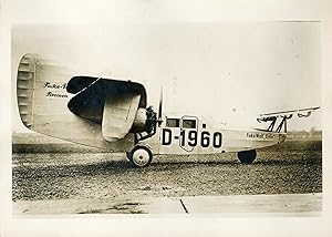 "Avion monoplan FOKKER-WULF à Hanworth" Photo de presse originale G. DEVRED Agence ROL Paris (1932)