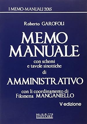 Immagine del venditore per Memo manuale con schemi e tavole sinottiche di amministrativo venduto da Messinissa libri