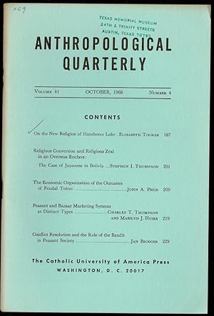 Image du vendeur pour On the New Religion of handsome Lake in Anthropological Quarterly Volume 41, Number 4 mis en vente par The Book Collector, Inc. ABAA, ILAB