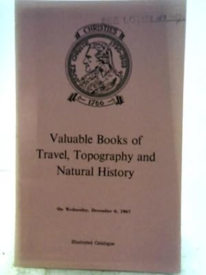 Seller image for Catalogue of Valuable Books of Travel, Topography and Natural History for sale by World of Rare Books