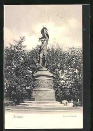 Bild des Verkäufers für Ansichtskarte Bremen, Kriegerdenkmal mit Spaziergängern zum Verkauf von Bartko-Reher