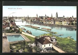 Bild des Verkufers fr Ansichtskarte Bremen, Uferpartie mit Booten zum Verkauf von Bartko-Reher