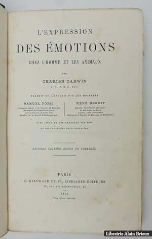 Bild des Verkufers fr L'Expression des motions chez l'homme et les animaux zum Verkauf von Librairie Alain Brieux