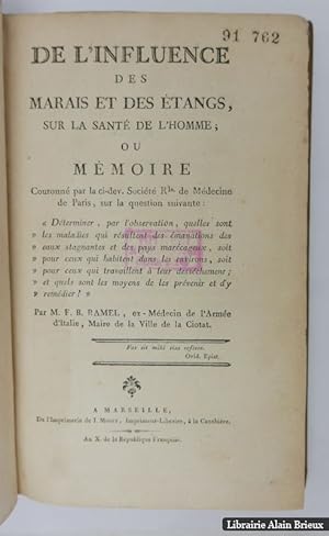 Bild des Verkufers fr De l'influence des marais et des tangs sur la sant de l'homme zum Verkauf von Librairie Alain Brieux