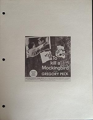 Seller image for To Kill a Mockingbird Campaign Sheet 1963 Gregory Peck, Phillip Alford for sale by AcornBooksNH