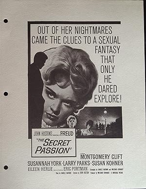 Bild des Verkufers fr The Secret Passion Campaign Sheet 1963 Montgomery Clift, Susannah York zum Verkauf von AcornBooksNH