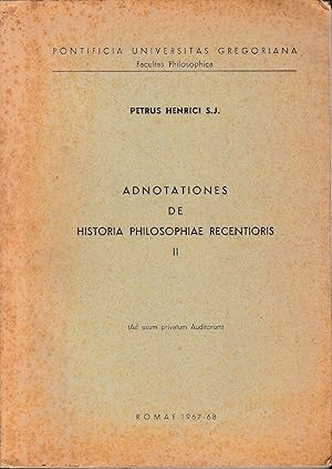 Adnotationes de historia philosophiae recentioris II