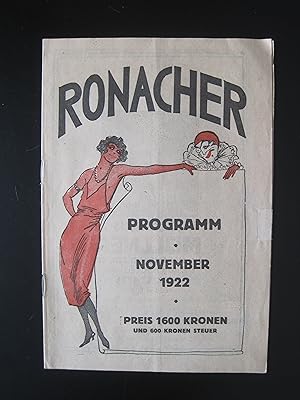 Programm November 1922. Beiliegend. Kleines Flugblatt (11,5 x 15 cm) Werbung für eine Pelzwerkstä...