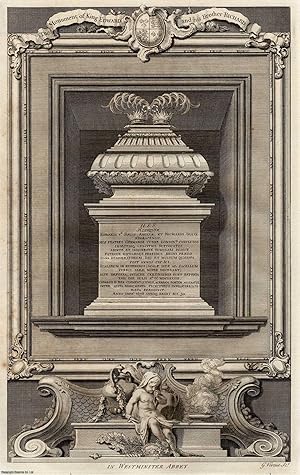 Imagen del vendedor de The Monument of King Edward V and his Brother, Richard in Westminster Abbey. Engraved by George Vertue. This is an original 279 year old copper engraving separated from Rapin de Thoyras' History of England, London, printed 1743. a la venta por Cosmo Books