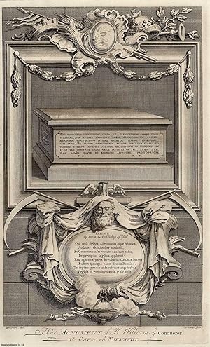 Image du vendeur pour The Monument of King William the Conqueror at Caen in Normandy. Engraved by Claude Du Bosc. This is an original 279 year old copper engraving separated from Rapin de Thoyras' History of England, London, printed 1743. mis en vente par Cosmo Books