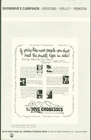 The Love Goddesses (Showman's Campaign/ Pressbook)