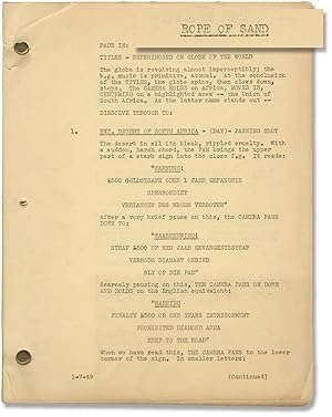 Imagen del vendedor de Rope of Sand (Original screenplay for the 1949 film noir) a la venta por Royal Books, Inc., ABAA