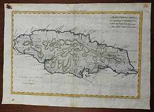 Jamaica Caribbean Island British Colony Kingston Port Royal 1780 Bonne map