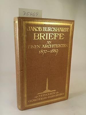 Bild des Verkufers fr Briefe an einen Architekten 1870 - 1889 zum Verkauf von ANTIQUARIAT Franke BRUDDENBOOKS
