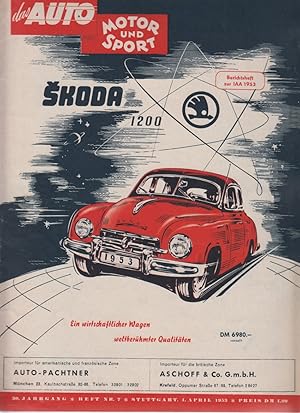 Imagen del vendedor de Das Auto. Motor und Sport. 30. Jg., Heft 7, 4. April 1953. a la venta por Fundus-Online GbR Borkert Schwarz Zerfa