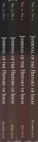 Seller image for [1 vol. in 4 iss.] Journal of the History of Ideas. Vol. 71. for sale by Fundus-Online GbR Borkert Schwarz Zerfa