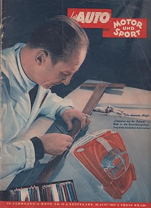 Imagen del vendedor de Das Auto. Motor und Sport. 29. Jg., Heft 13, 21. Juni 1952. a la venta por Fundus-Online GbR Borkert Schwarz Zerfa
