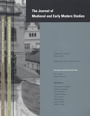 Image du vendeur pour The Journal of Medieval and Early Modern Studies. Vol. 44 2014 [3 Bd.e]. mis en vente par Fundus-Online GbR Borkert Schwarz Zerfa