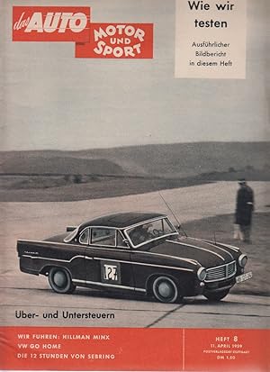 Imagen del vendedor de Das Auto. Motor und Sport. 36. Jg., Heft 8, 11. April 1959. a la venta por Fundus-Online GbR Borkert Schwarz Zerfa